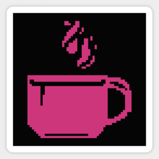 Pink Coffee cup pixel art Magnet